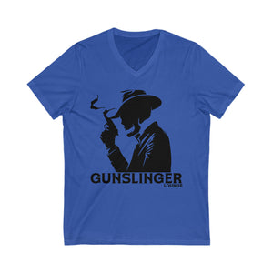 Gunslinger Lounge / Unisex Jersey Short Sleeve V-Neck Tee