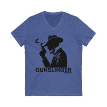 Load image into Gallery viewer, Gunslinger Lounge / Unisex Jersey Short Sleeve V-Neck Tee