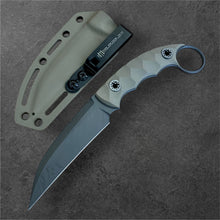 Load image into Gallery viewer, MOSSAD Ringed Seax Fixed Blade CPMD2 Blade Steel w/ 1.75” DCC Clip &amp; Kydex Sheath