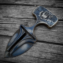Load image into Gallery viewer, Worlds Collide Series / Death Watch / Viking Push Dagger w/ Custom Leather Sheath