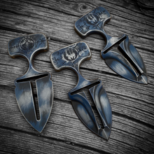 Load image into Gallery viewer, Worlds Collide Series / Death Watch / Viking Push Dagger w/ Custom Leather Sheath