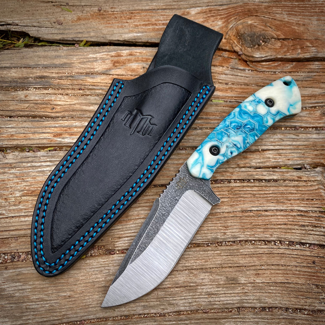 MOD CPM3V Blade Steel w/ Voodoo Resin Skyline Handles & Nixon Leather Sheath