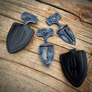 Worlds Collide Series / Death Watch / Viking Push Dagger w/ Custom Leather Sheath